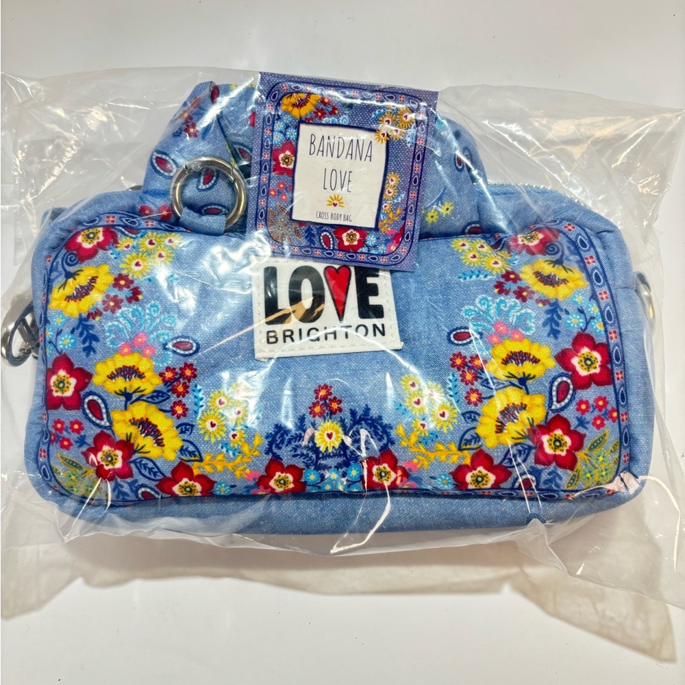 Brighton Blue Floral Bandana Bag NWT